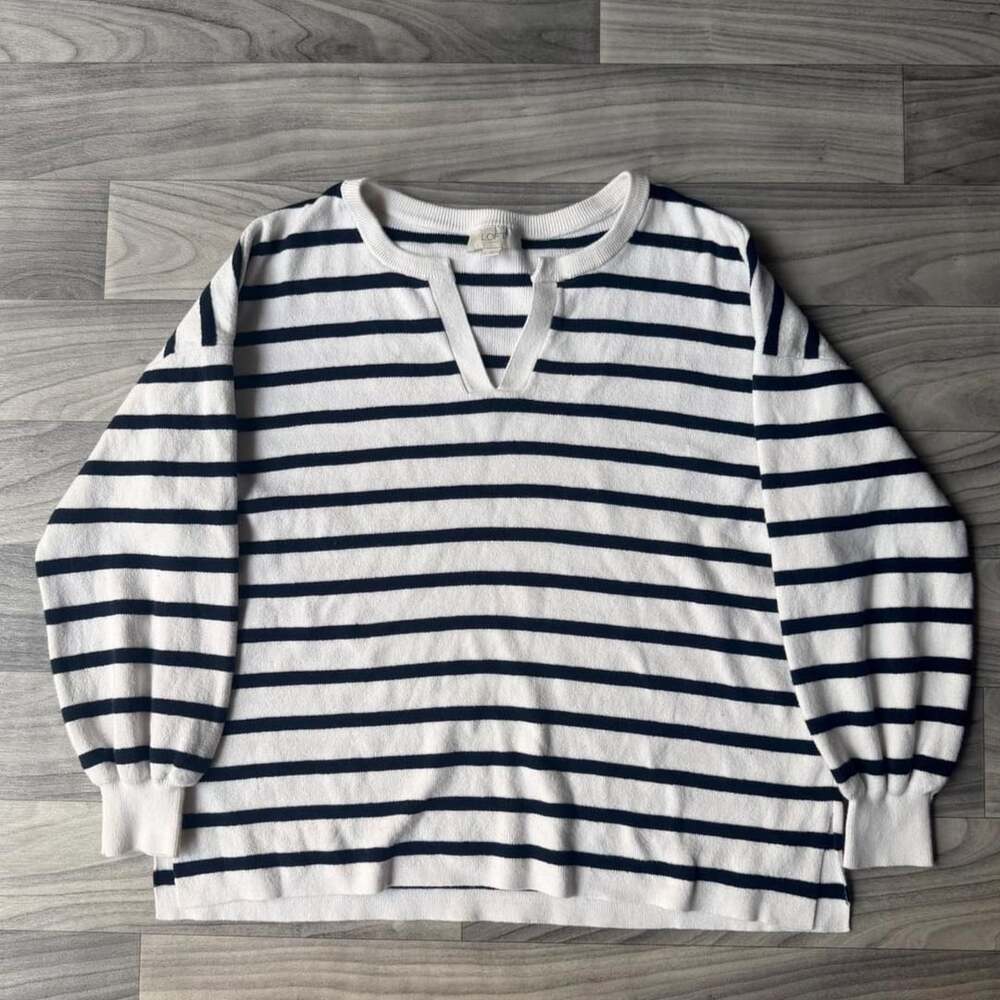 LOFT Outlet Striped V-Neck Sweater